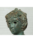 Greco Roman Style Vintage Verde Bronze Statue of a Male Nude with Grapes in Hair-10. Asian & Chinese Furniture, Art, Antiques, Vintage Home Décor for sale at FEA Home