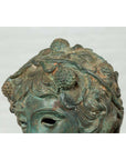 Greco Roman Style Vintage Verde Bronze Statue of a Male Nude with Grapes in Hair-11. Asian & Chinese Furniture, Art, Antiques, Vintage Home Décor for sale at FEA Home