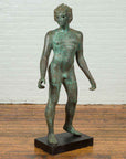 Greco Roman Style Vintage Verde Bronze Statue of a Male Nude with Grapes in Hair-2. Asian & Chinese Furniture, Art, Antiques, Vintage Home Décor for sale at FEA Home