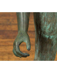 Greco Roman Style Vintage Verde Bronze Statue of a Male Nude with Grapes in Hair-14. Asian & Chinese Furniture, Art, Antiques, Vintage Home Décor for sale at FEA Home