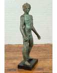 Greco Roman Style Vintage Verde Bronze Statue of a Male Nude with Grapes in Hair-3. Asian & Chinese Furniture, Art, Antiques, Vintage Home Décor for sale at FEA Home