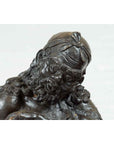 Vintage Bronze Sculpture Depicting a Mythical Warrior Holding a Flask-13. Asian & Chinese Furniture, Art, Antiques, Vintage Home Décor for sale at FEA Home