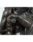 Vintage Bronze Sculpture Depicting a Mythical Warrior Holding a Flask-14. Asian & Chinese Furniture, Art, Antiques, Vintage Home Décor for sale at FEA Home