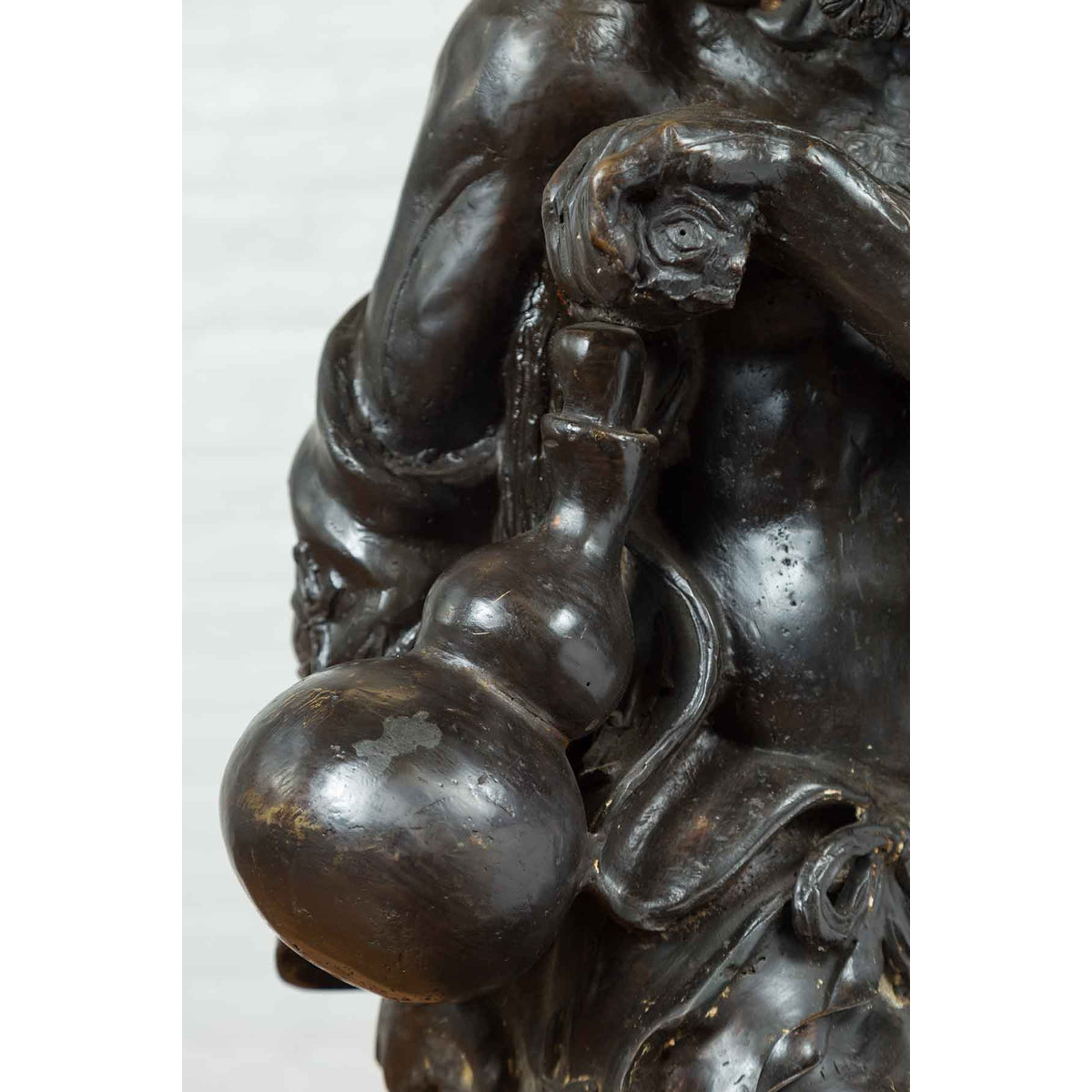 Vintage Bronze Sculpture Depicting a Mythical Warrior Holding a Flask-15. Asian & Chinese Furniture, Art, Antiques, Vintage Home Décor for sale at FEA Home