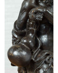 Vintage Bronze Sculpture Depicting a Mythical Warrior Holding a Flask-15. Asian & Chinese Furniture, Art, Antiques, Vintage Home Décor for sale at FEA Home