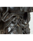 Vintage Bronze Sculpture Depicting a Mythical Warrior Holding a Flask-16. Asian & Chinese Furniture, Art, Antiques, Vintage Home Décor for sale at FEA Home