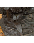 Vintage Bronze Sculpture Depicting a Mythical Warrior Holding a Flask-17. Asian & Chinese Furniture, Art, Antiques, Vintage Home Décor for sale at FEA Home