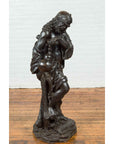 Vintage Bronze Sculpture Depicting a Mythical Warrior Holding a Flask-3. Asian & Chinese Furniture, Art, Antiques, Vintage Home Décor for sale at FEA Home