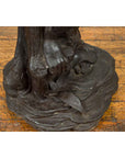 Vintage Bronze Sculpture Depicting a Mythical Warrior Holding a Flask-9. Asian & Chinese Furniture, Art, Antiques, Vintage Home Décor for sale at FEA Home