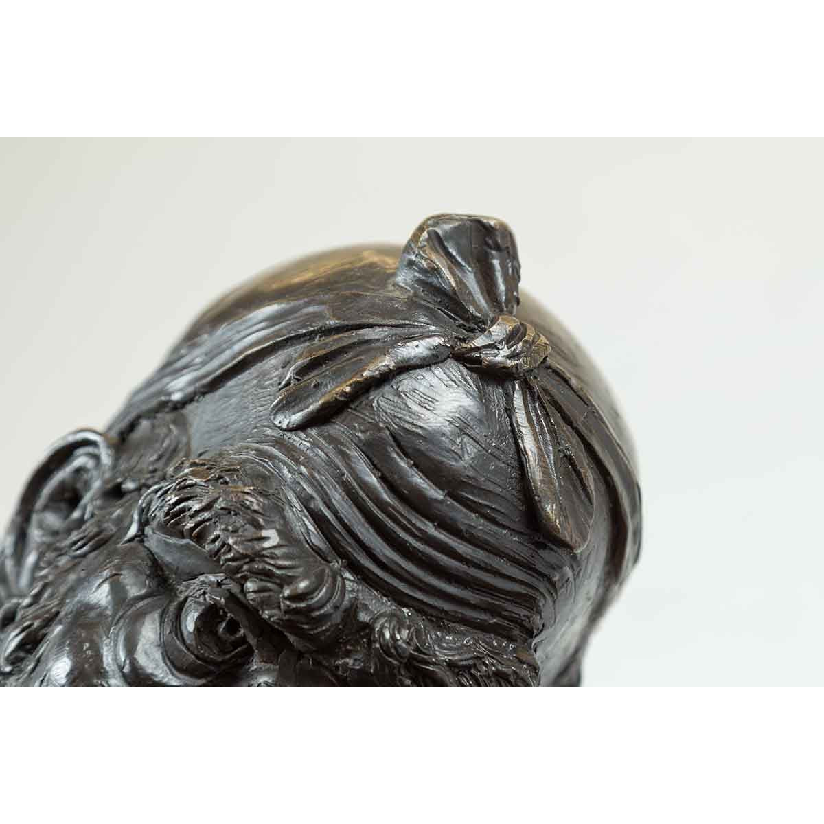 Vintage Bronze Sculpture Depicting a Mythical Warrior Holding a Flask-10. Asian & Chinese Furniture, Art, Antiques, Vintage Home Décor for sale at FEA Home