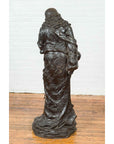 Vintage Bronze Sculpture Depicting a Mythical Warrior Holding a Flask-5. Asian & Chinese Furniture, Art, Antiques, Vintage Home Décor for sale at FEA Home