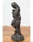 Vintage Bronze Sculpture Depicting a Mythical Warrior Holding a Flask-4. Asian & Chinese Furniture, Art, Antiques, Vintage Home Décor for sale at FEA Home