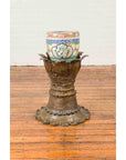 Bronze Flower Pedestal with Acanthus Leaves and Palmettes, Contemporary-4. Asian & Chinese Furniture, Art, Antiques, Vintage Home Décor for sale at FEA Home