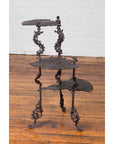 Contemporary Bronze Display Stand with Fan Shelves and Rococo Style Scrolls-4. Asian & Chinese Furniture, Art, Antiques, Vintage Home Décor for sale at FEA Home