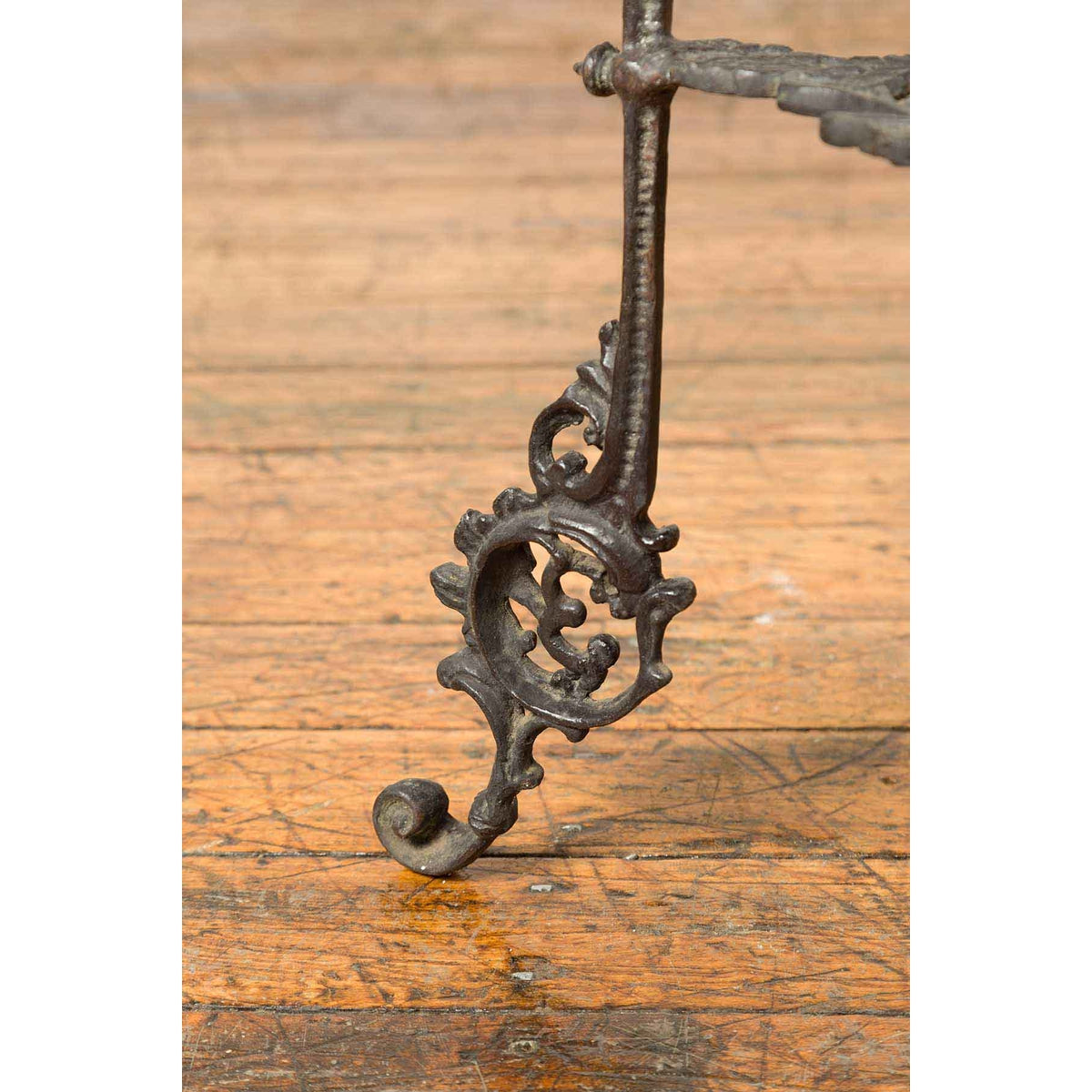 Contemporary Bronze Display Stand with Fan Shelves and Rococo Style Scrolls-13. Asian & Chinese Furniture, Art, Antiques, Vintage Home Décor for sale at FEA Home