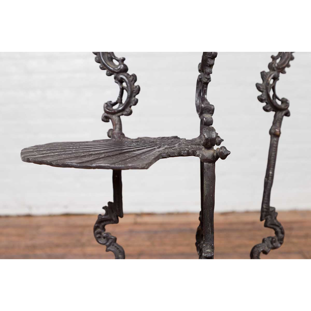 Contemporary Bronze Display Stand with Fan Shelves and Rococo Style Scrolls-14. Asian & Chinese Furniture, Art, Antiques, Vintage Home Décor for sale at FEA Home