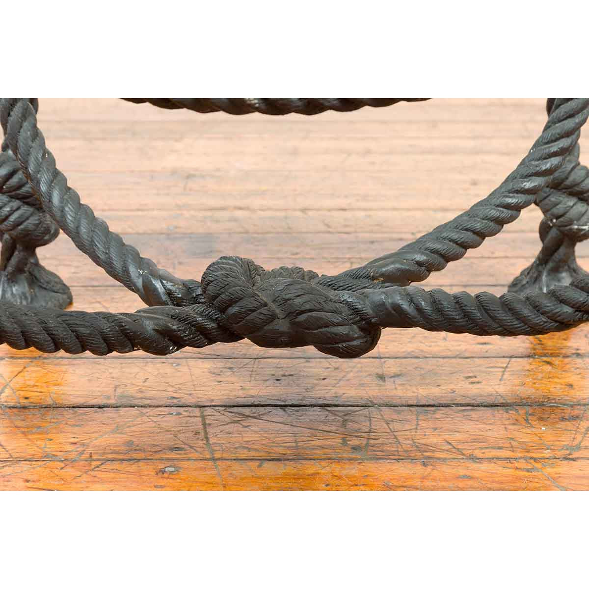 Contemporary Cast Bronze Nautical Rope Maison Jansen Style Coffee Table Base-9. Asian & Chinese Furniture, Art, Antiques, Vintage Home Décor for sale at FEA Home