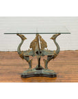 Bronze Contemporary Triple Dragon Table Base with Verde Patina and Gilt Accents-2. Asian & Chinese Furniture, Art, Antiques, Vintage Home Décor for sale at FEA Home