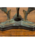Bronze Contemporary Triple Dragon Table Base with Verde Patina and Gilt Accents-9. Asian & Chinese Furniture, Art, Antiques, Vintage Home Décor for sale at FEA Home