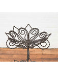 Vintage Bronze Three-Tiered Stand with Dark Patina and Scrolled Motifs-6. Asian & Chinese Furniture, Art, Antiques, Vintage Home Décor for sale at FEA Home