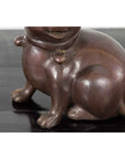 Petite Taisho Style Bronze Puppy Dog Sculpture in the Manner of the Hirado Puppy-5. Asian & Chinese Furniture, Art, Antiques, Vintage Home Décor for sale at FEA Home