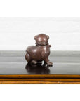 Petite Taisho Style Bronze Puppy Dog Sculpture in the Manner of the Hirado Puppy-8. Asian & Chinese Furniture, Art, Antiques, Vintage Home Décor for sale at FEA Home