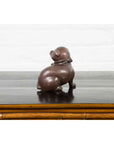 Petite Taisho Style Bronze Puppy Dog Sculpture in the Manner of the Hirado Puppy-9. Asian & Chinese Furniture, Art, Antiques, Vintage Home Décor for sale at FEA Home