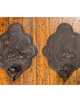 Vintage Bronze Candle Sconce with Rabbits and Bamboo in Dark Patina-6. Asian & Chinese Furniture, Art, Antiques, Vintage Home Décor for sale at FEA Home