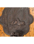 Vintage Bronze Candle Sconce with Rabbits and Bamboo in Dark Patina-8. Asian & Chinese Furniture, Art, Antiques, Vintage Home Décor for sale at FEA Home
