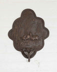 Vintage Bronze Candle Sconce with Rabbits and Bamboo in Dark Patina-4. Asian & Chinese Furniture, Art, Antiques, Vintage Home Décor for sale at FEA Home