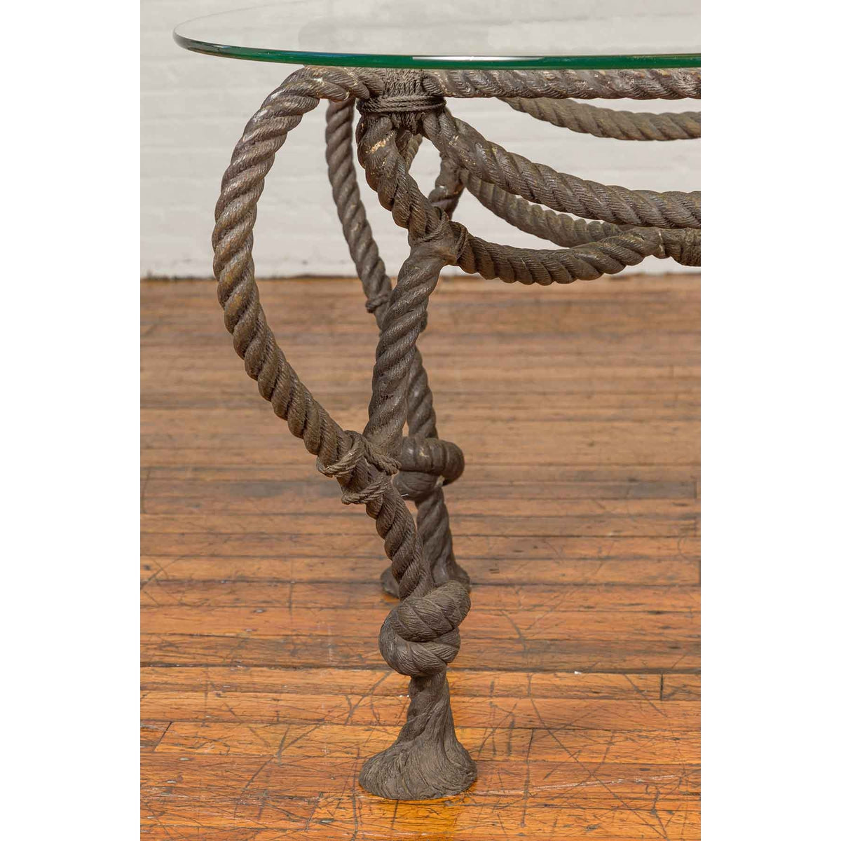 Tall Contemporary Bronze Nautical Rope Table-5. Asian & Chinese Furniture, Art, Antiques, Vintage Home Décor for sale at FEA Home