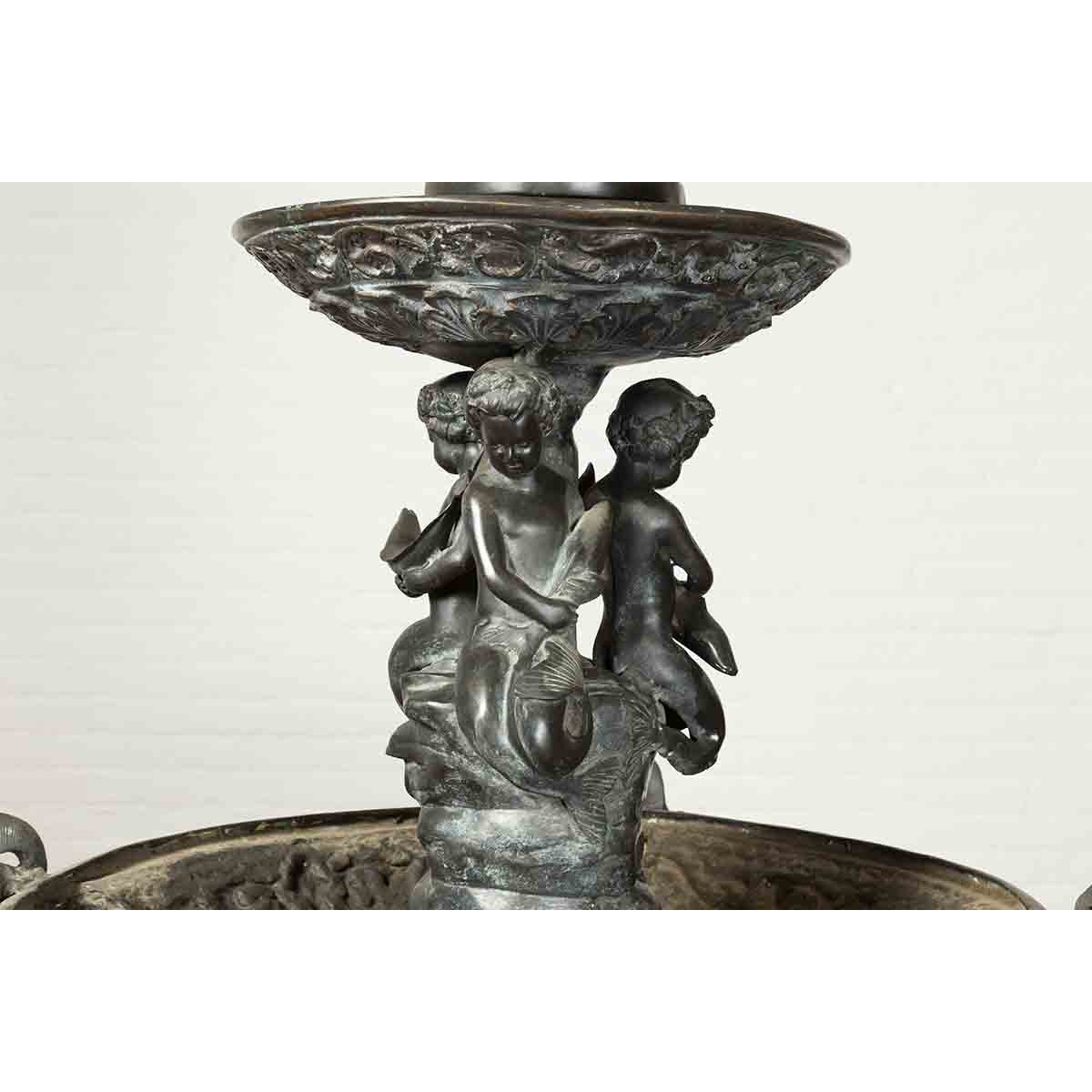 Nymph, Tritons and Putti Bronze Fountain-5. Asian & Chinese Furniture, Art, Antiques, Vintage Home Décor for sale at FEA Home