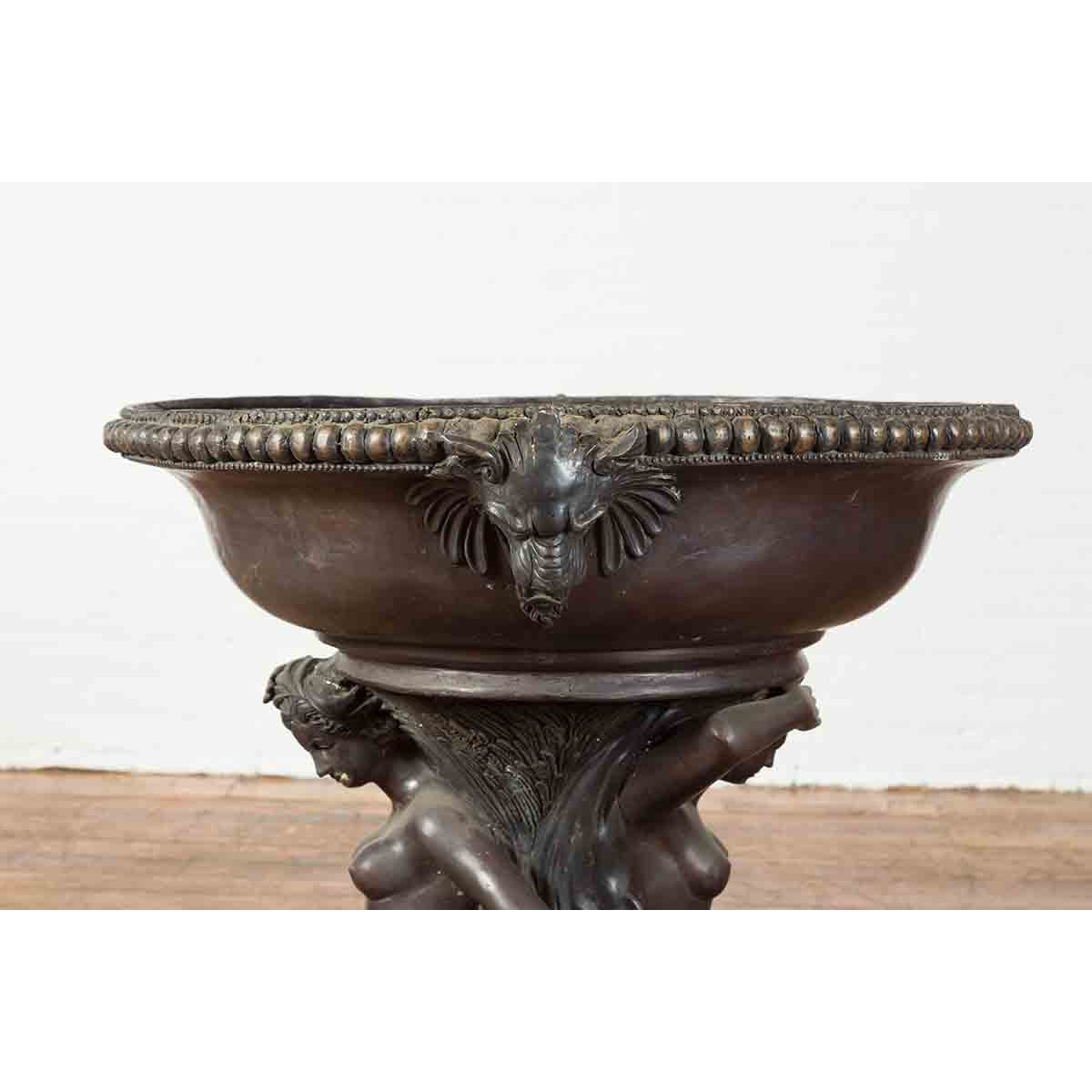 Vintage Bronze Greco-Roman Allegory of the Summer Planter-6. Asian & Chinese Furniture, Art, Antiques, Vintage Home Décor for sale at FEA Home