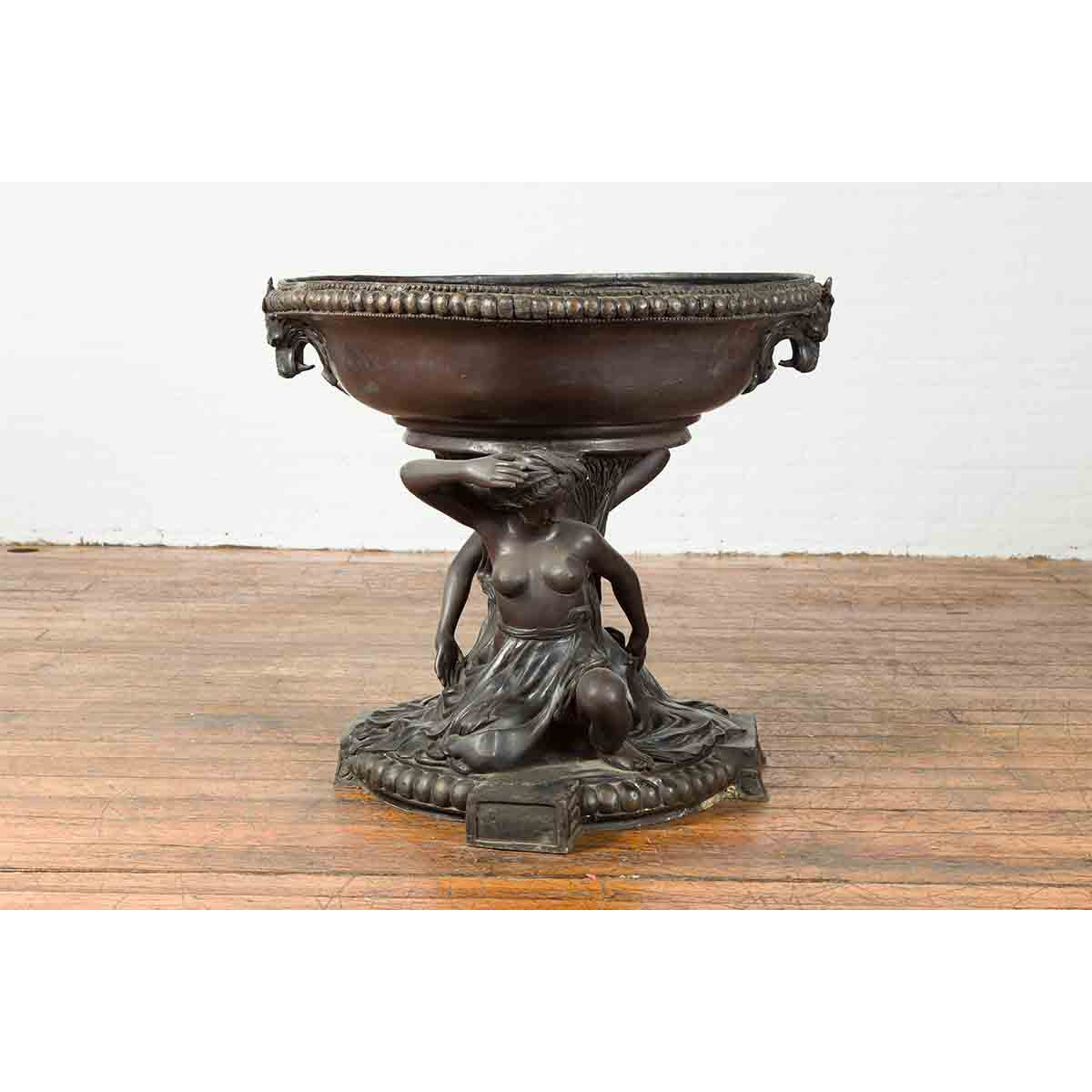 Vintage Bronze Greco-Roman Allegory of the Summer Planter-3. Asian & Chinese Furniture, Art, Antiques, Vintage Home Décor for sale at FEA Home
