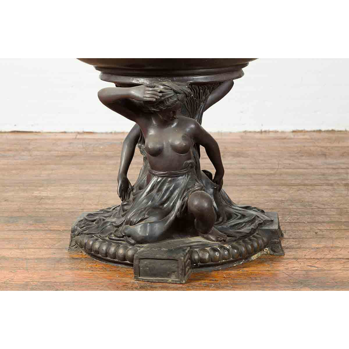 Vintage Bronze Greco-Roman Allegory of the Summer Planter-12. Asian & Chinese Furniture, Art, Antiques, Vintage Home Décor for sale at FEA Home