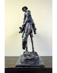 Outlaw Bronze Sculpture on Marble Base after Frederic Remington-11. Asian & Chinese Furniture, Art, Antiques, Vintage Home Décor for sale at FEA Home