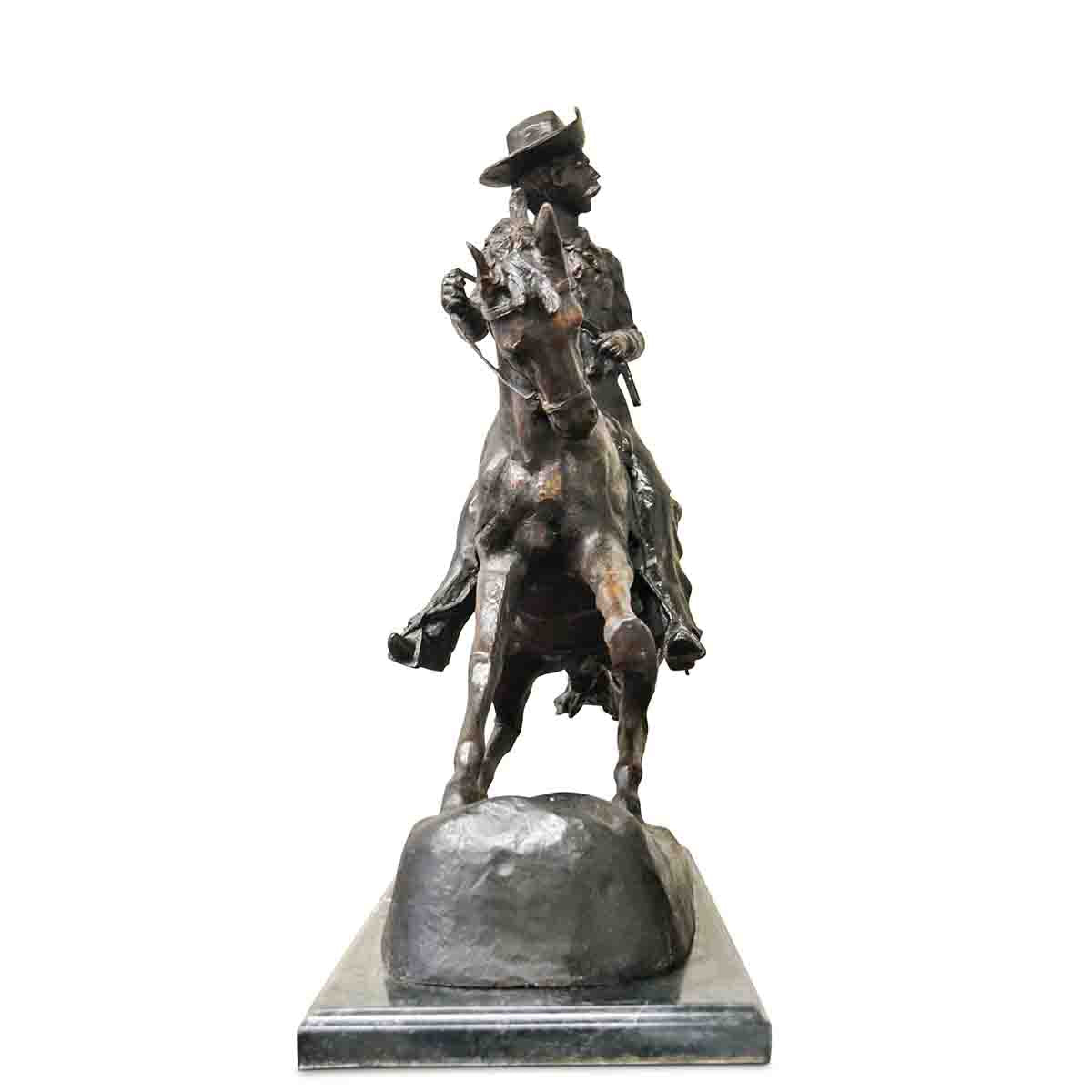 Cowboy Sculpture on Marble Base after Frederic Remington-4. Asian & Chinese Furniture, Art, Antiques, Vintage Home Décor for sale at FEA Home