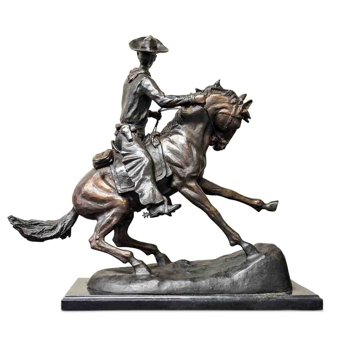 Cowboy Sculpture on Marble Base after Frederic Remington-5. Asian & Chinese Furniture, Art, Antiques, Vintage Home Décor for sale at FEA Home