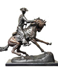 Cowboy Sculpture on Marble Base after Frederic Remington-5. Asian & Chinese Furniture, Art, Antiques, Vintage Home Décor for sale at FEA Home