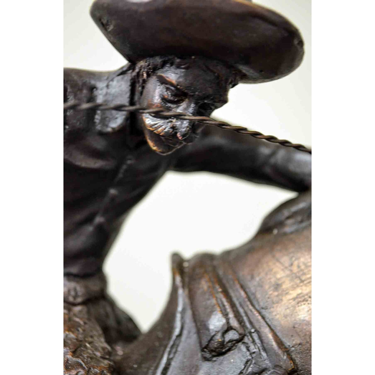 Wooly Chaps Bronze Sculpture on Marble Base after Frederic Remington-6. Asian & Chinese Furniture, Art, Antiques, Vintage Home Décor for sale at FEA Home