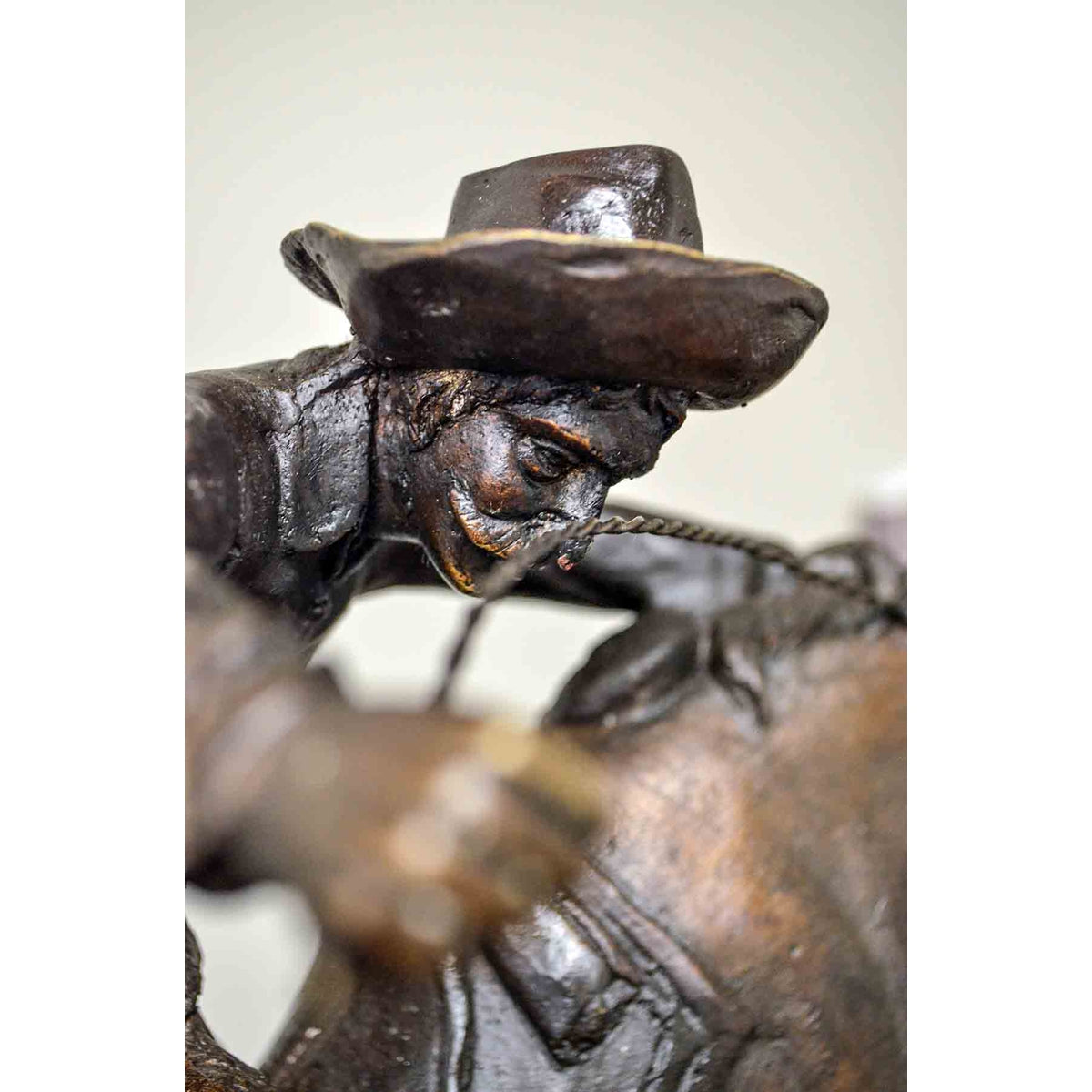 Wooly Chaps Bronze Sculpture on Marble Base after Frederic Remington-7. Asian & Chinese Furniture, Art, Antiques, Vintage Home Décor for sale at FEA Home