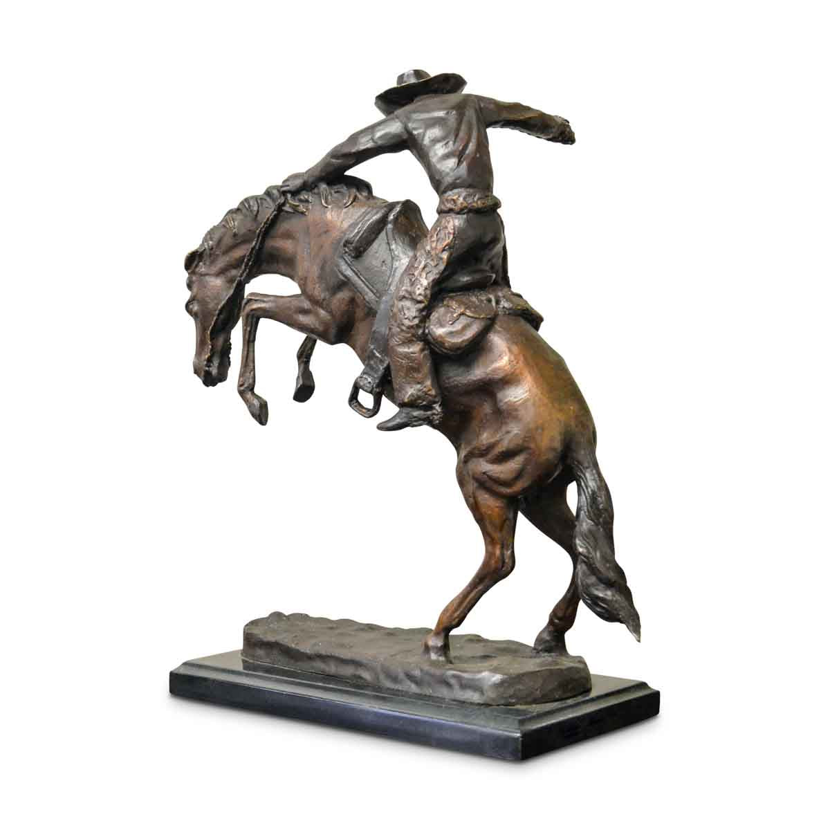 Wooly Chaps Bronze Sculpture on Marble Base after Frederic Remington-9. Asian & Chinese Furniture, Art, Antiques, Vintage Home Décor for sale at FEA Home