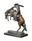 Wooly Chaps Bronze Sculpture on Marble Base after Frederic Remington-9. Asian & Chinese Furniture, Art, Antiques, Vintage Home Décor for sale at FEA Home