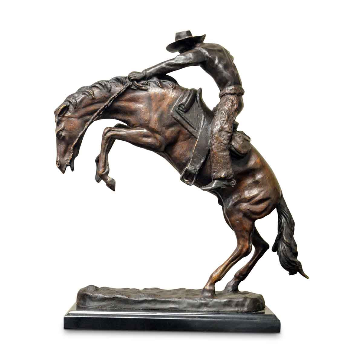 Wooly Chaps Bronze Sculpture on Marble Base after Frederic Remington-10. Asian & Chinese Furniture, Art, Antiques, Vintage Home Décor for sale at FEA Home