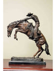 Wooly Chaps Bronze Sculpture on Marble Base after Frederic Remington-2. Asian & Chinese Furniture, Art, Antiques, Vintage Home Décor for sale at FEA Home