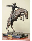 Wooly Chaps Bronze Sculpture on Marble Base after Frederic Remington-1. Asian & Chinese Furniture, Art, Antiques, Vintage Home Décor for sale at FEA Home