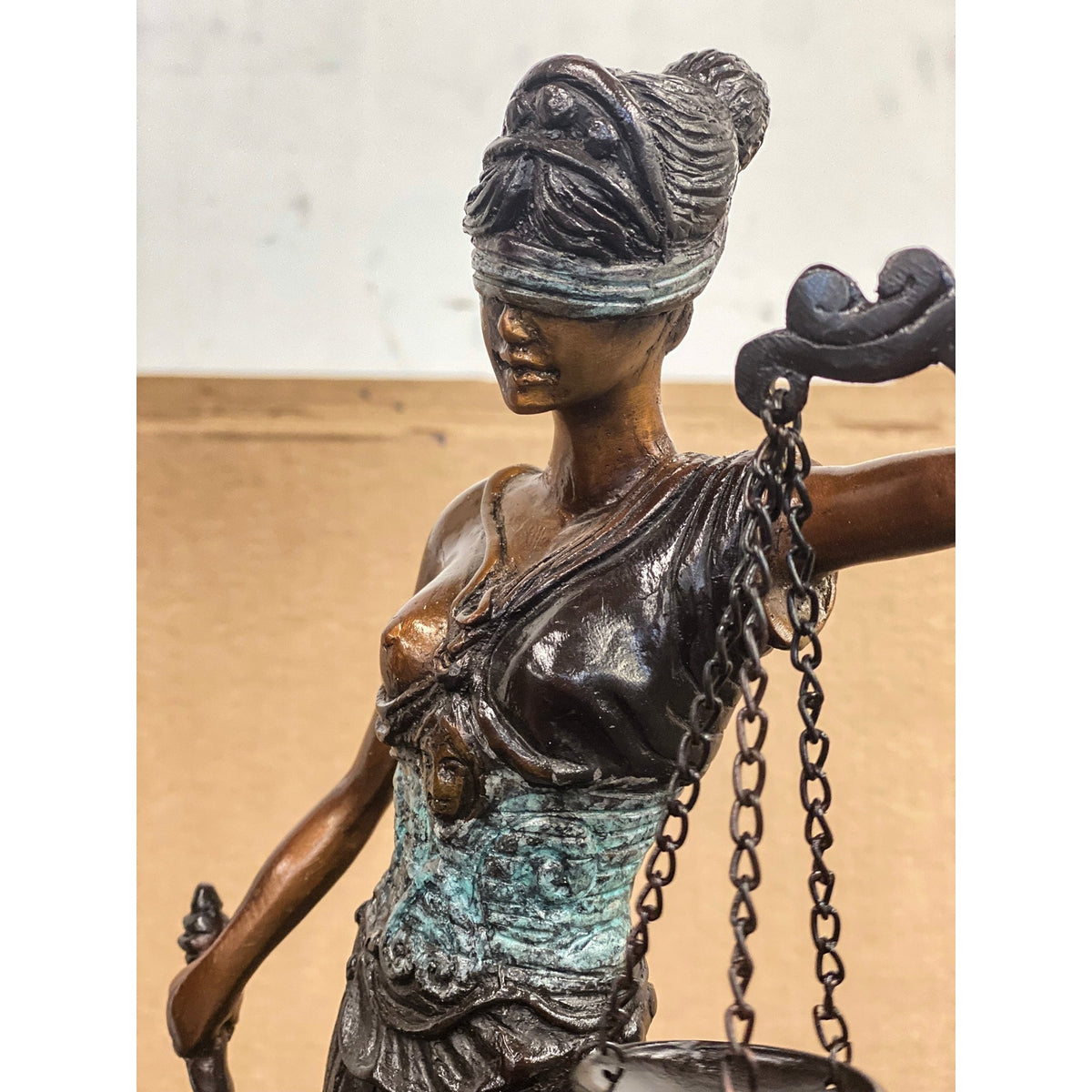 Lady Justice Bronze Sculpture-17. Asian & Chinese Furniture, Art, Antiques, Vintage Home Décor for sale at FEA Home