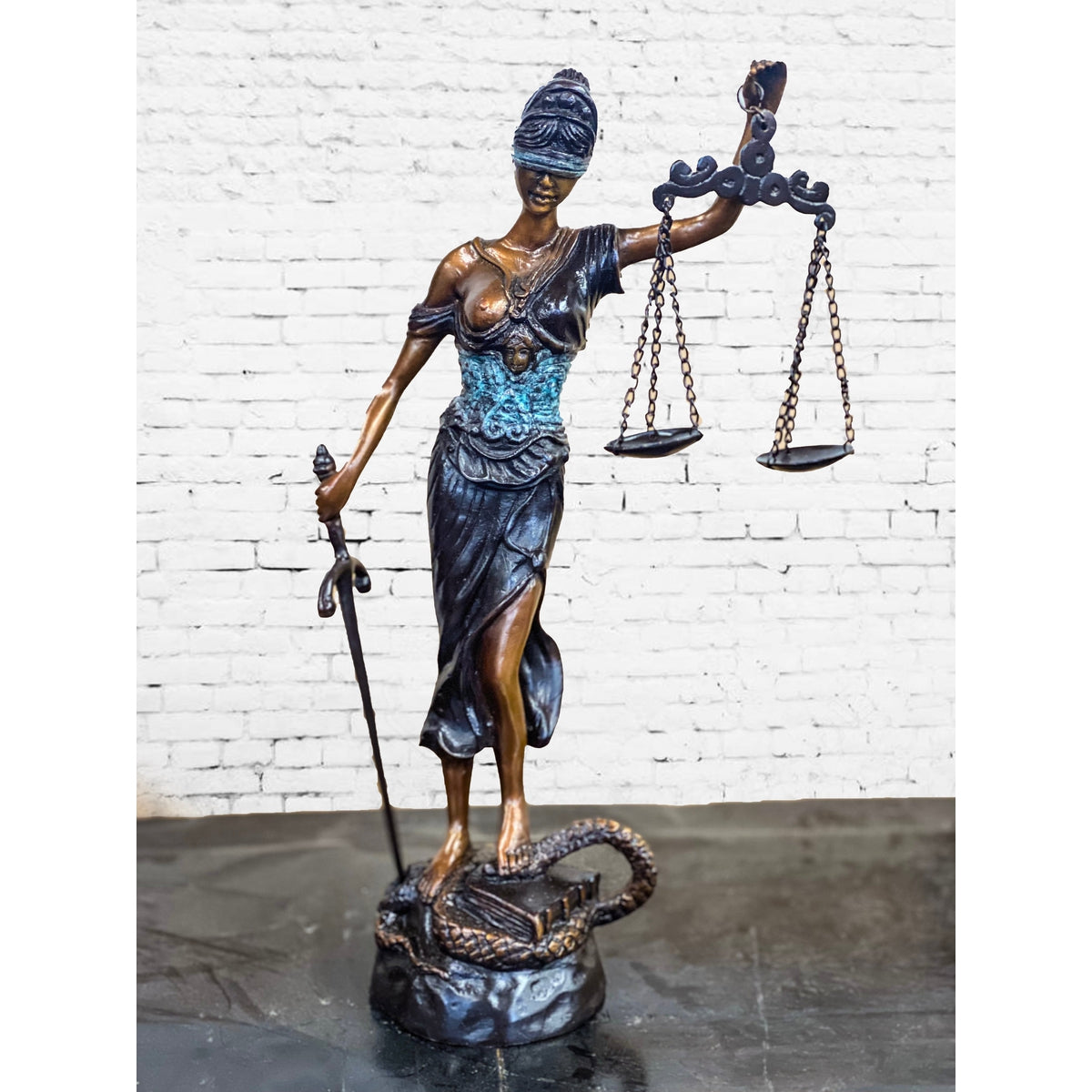 Lady Justice Bronze Sculpture-3. Asian & Chinese Furniture, Art, Antiques, Vintage Home Décor for sale at FEA Home