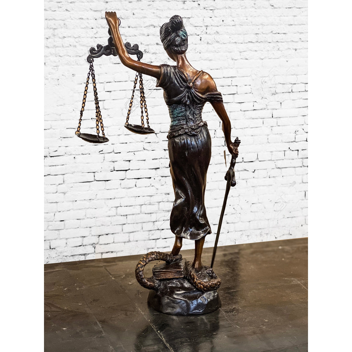 Lady Justice Bronze Sculpture-5. Asian & Chinese Furniture, Art, Antiques, Vintage Home Décor for sale at FEA Home