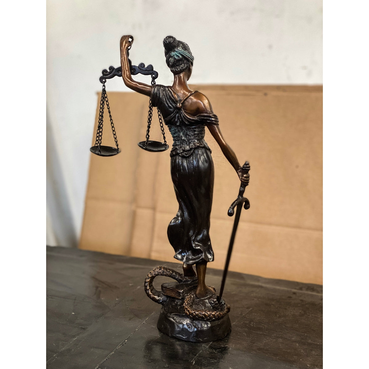 Lady Justice Bronze Sculpture-7. Asian & Chinese Furniture, Art, Antiques, Vintage Home Décor for sale at FEA Home